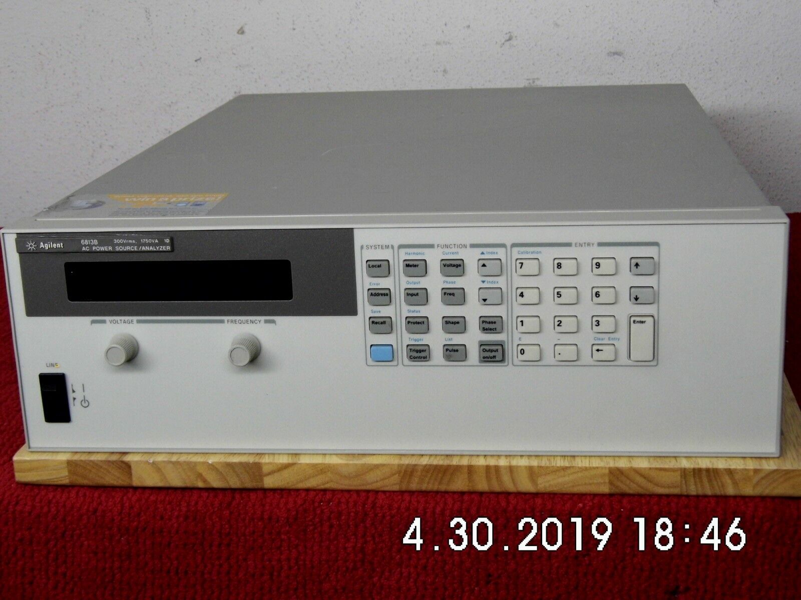 Agilent HP 6813B opt. 020 AC Power Source/Analyzer,1750VA,300V,13A Agilent HP 6813B opt. 020 AC Power Source/Analyzer,1750VA,300V,13A